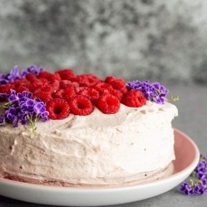 Vegan Raspberry Banana Birthday Cake