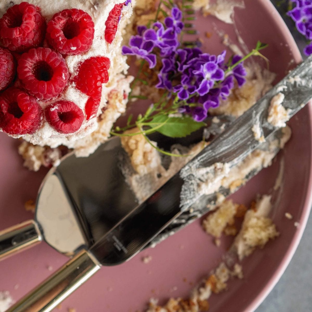 Vegan Raspberry Banana Birthday Cake