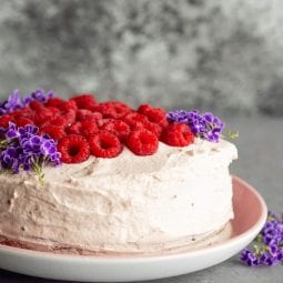 Vegan Raspberry Banana Birthday Cake